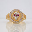 Skull Ring 7.9g / Size 10 3/4 Two-Tone Yellow White Gold 18K