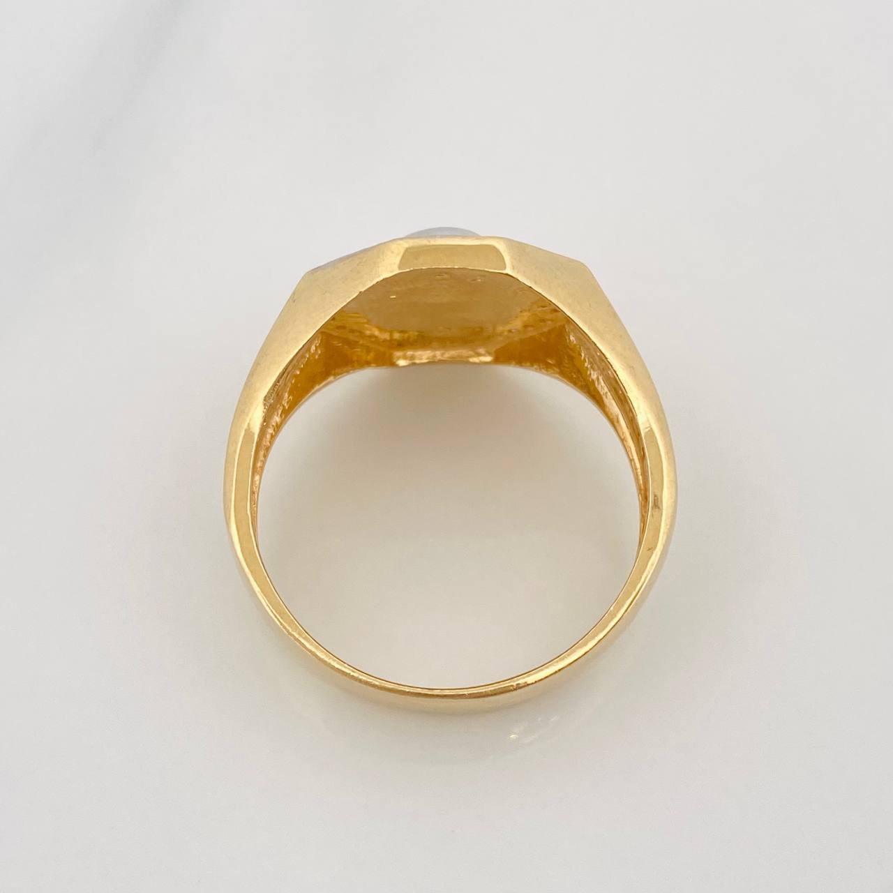 Skull Ring 7.9g / Size 10 3/4 Two-Tone Yellow White Gold 18K