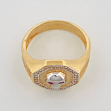 Skull Ring 7.9g / Size 10 3/4 Two-Tone Yellow White Gold 18K