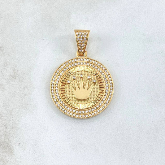 Dije Medalla Corona 7.05g / 1 1/2 in Oro Amarillo 18K