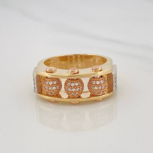 Anillo Bolas de Fuego 11.8g / T9 3/4 Tres Oros 18K