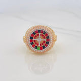 Anillo Ruleta Casino 9.8g / T9 Tres Oros 18K