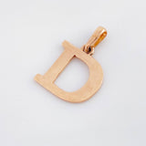 Dije Letra D 2.2gr / 3/4 in / Oro Rosa Nac.Esp. 18K