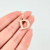 Dije Letra D 2.2gr / 3/4 in / Oro Rosa Nac.Esp. 18K