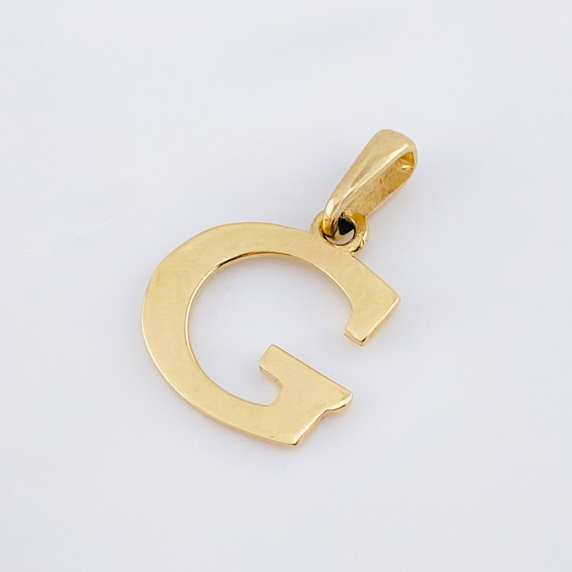 Letter G Pendant 1.65gr / 3/4 in / Yellow Gold Nac.Esp. 18K