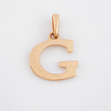 Letter G Pendant 1.85gr / 3/4 in / Rose Gold Nac.Esp. 18K