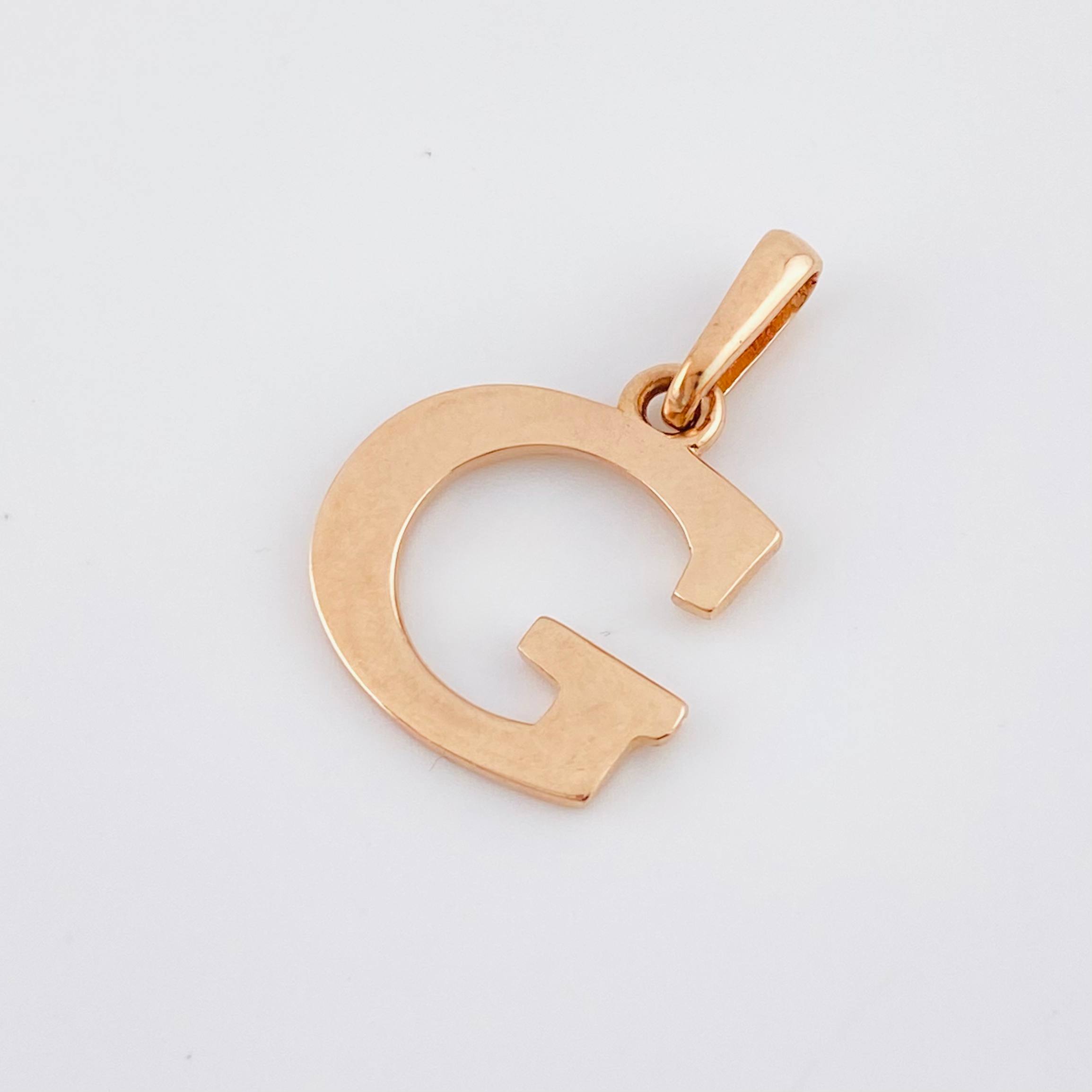 Letter G Pendant 1.85gr / 3/4 in / Rose Gold Nac.Esp. 18K