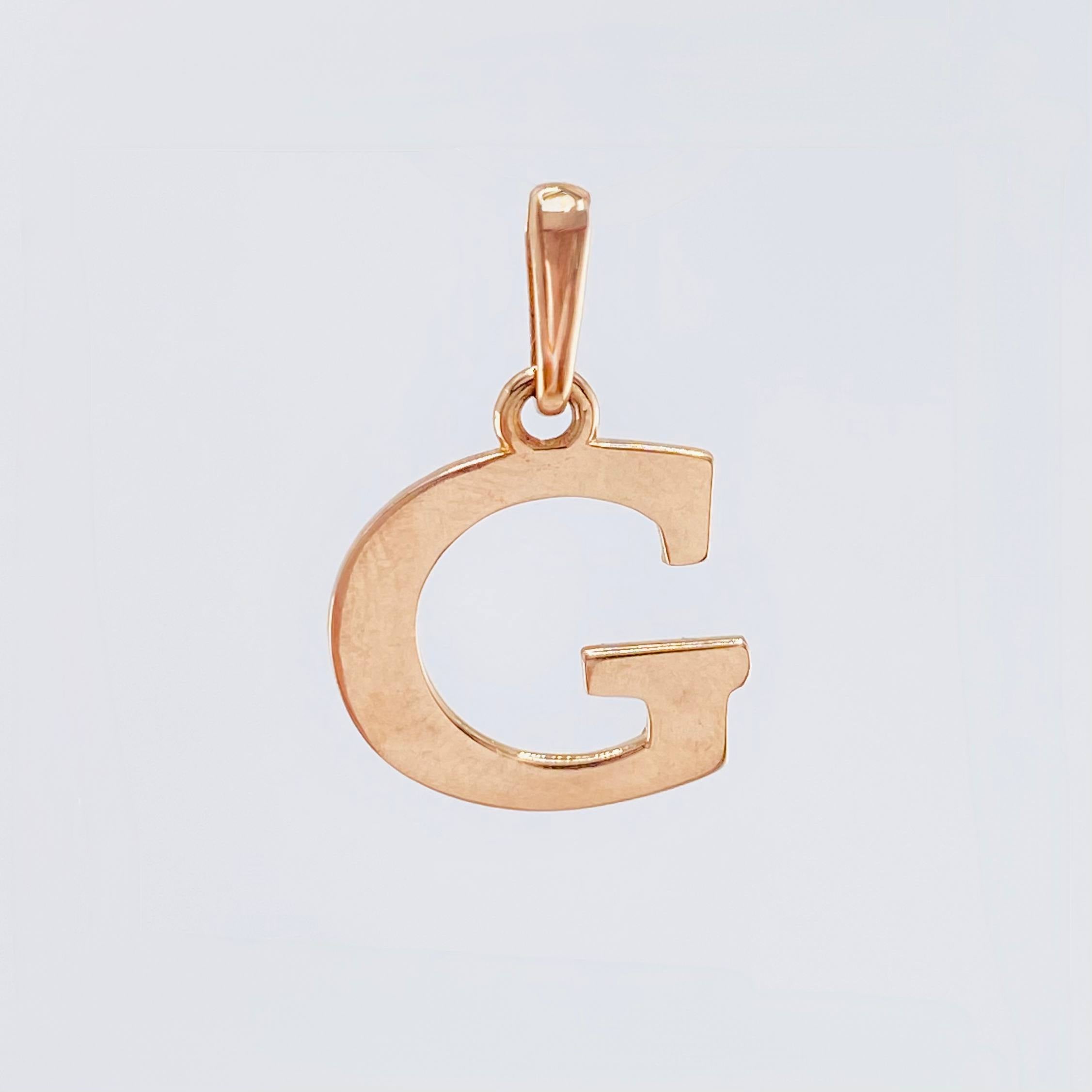 Letter G Pendant 1.85gr / 3/4 in / Rose Gold Nac.Esp. 18K