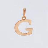 Letter G Pendant 1.85gr / 3/4 in / Rose Gold Nac.Esp. 18K