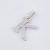 Letter K Pendant 2.05gr / 3/4 in / White Gold Nac.Esp. 18K
