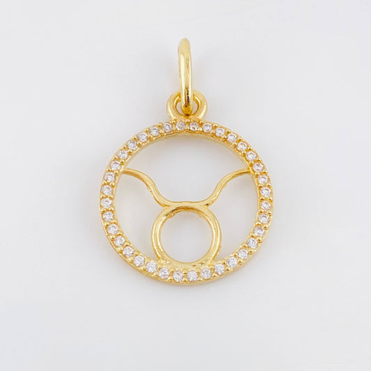 Dije Signo Tauro 1.3gr / 1 in / Oro Amarillo 18K ©