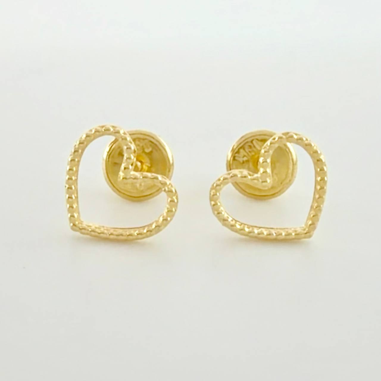 Topos Silueta Corazón Diamantado 0.85g / in / 8mm Oro Amarillo 18K