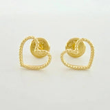 Stud Earrings Heart Silhouette 0.85g / in / 9mm Yellow Gold 18K