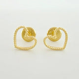 Topos Silueta Corazón Diamantado 0.85g / in / 8mm Oro Amarillo 18K