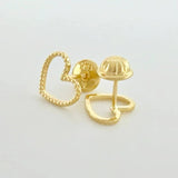 Stud Earrings Heart Silhouette 0.85g / in / 9mm Yellow Gold 18K