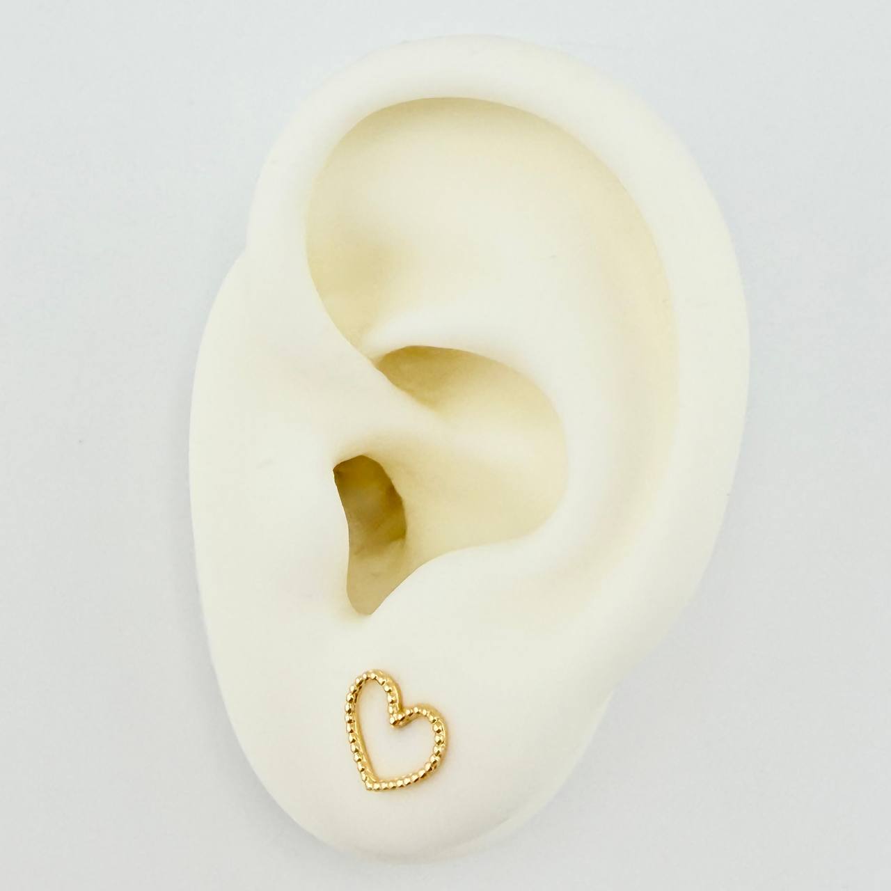 Topos Silueta Corazón Diamantado 0.8g / in / 8mm Oro Amarillo 18K