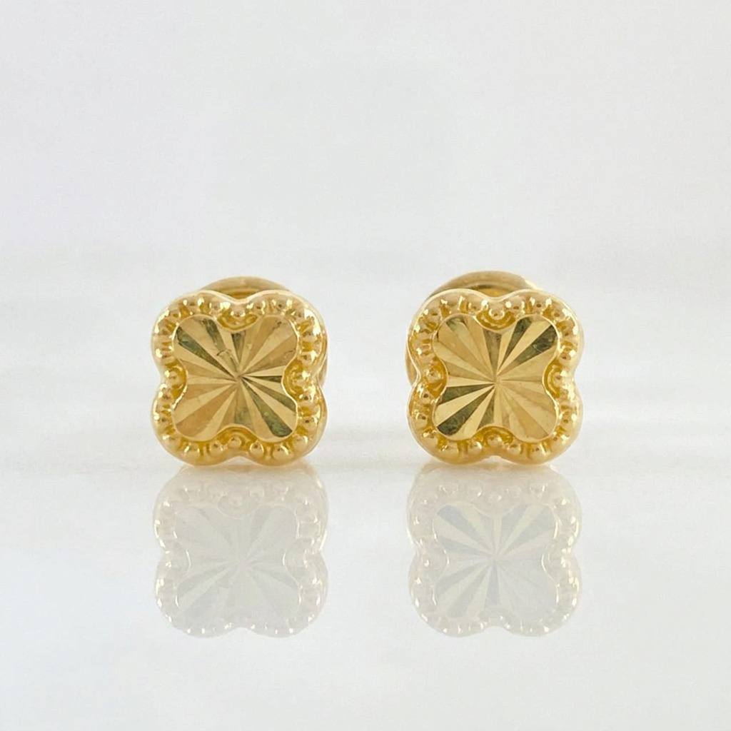 Topos Trebol Diamantado 0.5g / in / 4.5mm Oro Amarillo 18K
