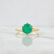 Solitaire Ring with Inverted Lines Emeralds 1.27cts 2.15g / Size 7 1/2 Yellow Gold 18K