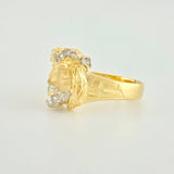 Christ Face Ring 8.7g / Size 9 1/4 Two-Tone Yellow White Gold 18K
