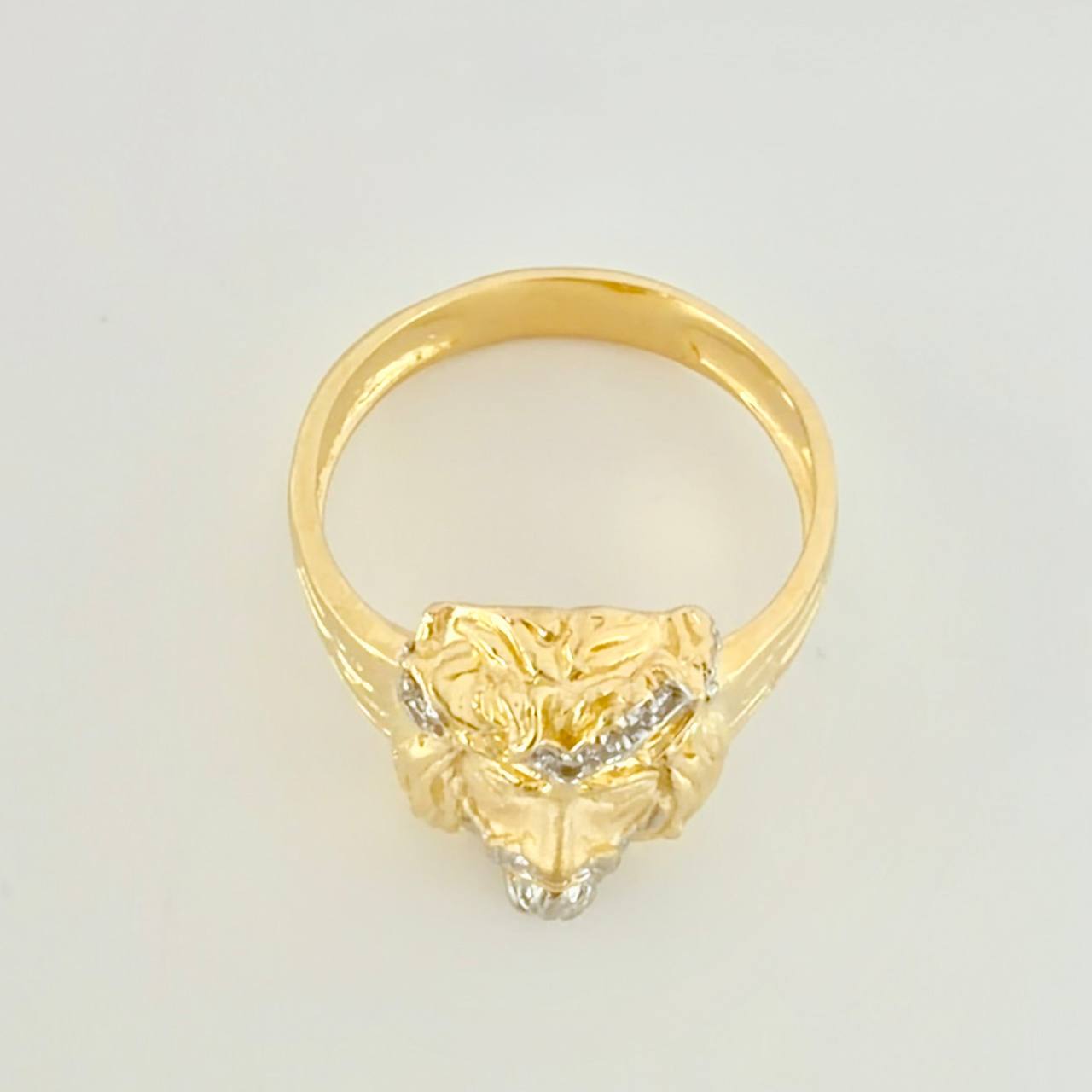 Christ Face Ring 8.7g / Size 9 1/4 Two-Tone Yellow White Gold 18K