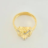 Christ Face Ring 8.7g / Size 9 1/4 Two-Tone Yellow White Gold 18K