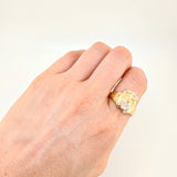 Christ Face Ring 8.7g / Size 9 1/4 Two-Tone Yellow White Gold 18K