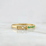 Anillo Dios Esmeralda 14pts Esmeraldas 1.2g / T5 1/2 Oro Amarillo 18K
