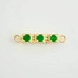 Charm Vertical Trilogy Emeralds 15pts 1.15g / 3/4 in 18K Yellow Gold