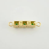 Charm Vertical Trilogy Emeralds 15pts 1.15g / 3/4 in 18K Yellow Gold