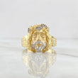 Christ Face Ring 8.7g / Size 9 1/4 Two-Tone Yellow White Gold 18K
