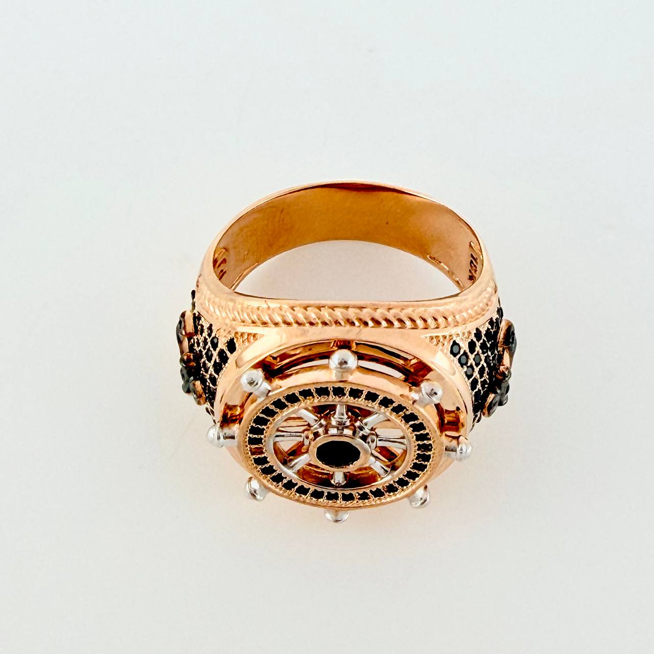 Anillo Timón Móvil 12.7g / T10 1/4 Oro Rosa 18K