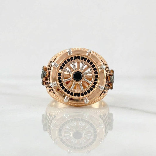 Anillo Timón Móvil 12.7g / T10 1/4 Oro Rosa 18K