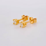 Topos Cuatro Garras Diamantes 25pts 1.15g / in / 3.4mm Oro Amarillo 18K