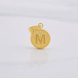 Dije Circulo Letra M 0.6g / 3/4 in Oro Amarillo 18K