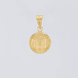 Dije Circulo Letra M 0.6g / 3/4 in Oro Amarillo 18K