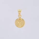 Dije Circulo Letra X 0.4g / 1/2 in Oro Amarillo 18K