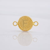 Herraje Circulo Letra F 0.6g / 3/4 in Oro Amarillo 18K