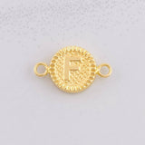 Herraje Circulo Letra F 0.6g / 3/4 in Oro Amarillo 18K
