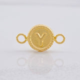 Charm Circle Letter Y 0.4g / 1/2 in 18K Yellow Gold