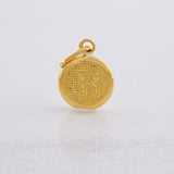 Dije Circulo Letra R 0.4g / 3/4 in Oro Amarillo 18K