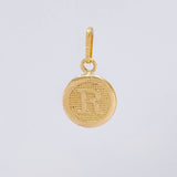Dije Circulo Letra R 0.4g / 3/4 in Oro Amarillo 18K