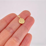 Dije Circulo Letra R 0.4g / 3/4 in Oro Amarillo 18K