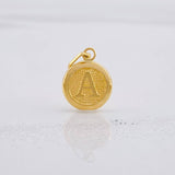 Dije Circulo Letra A 0.4g / 1/2 in Oro Amarillo 18K