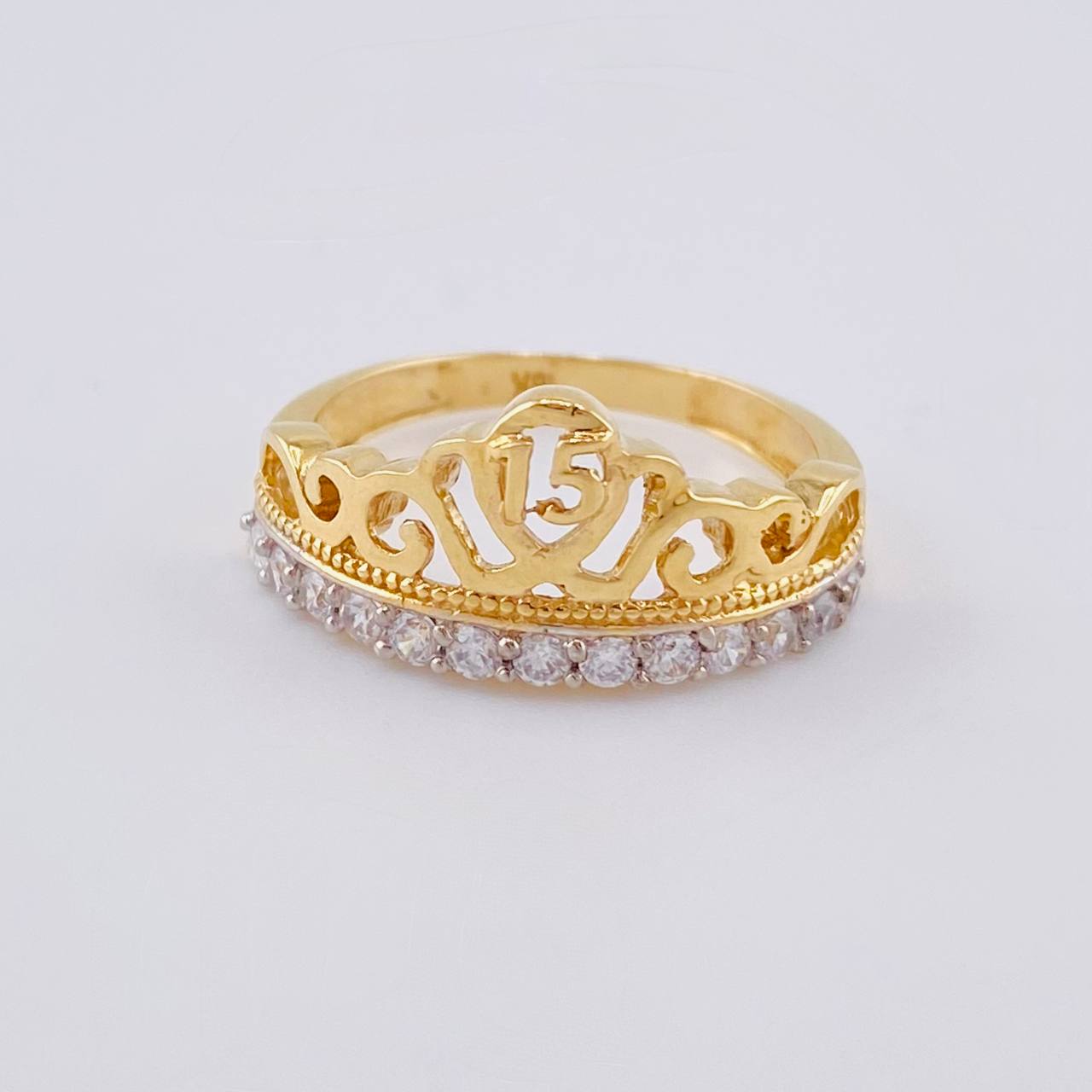 Quinceañera Crown Ring 2.55 g / T5 3/4 Yellow Gold 18K