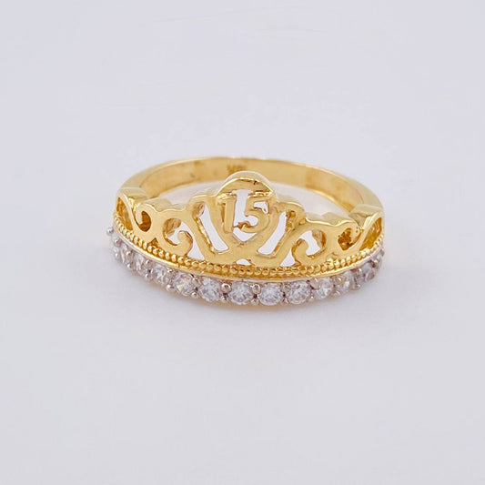 Anillo Corona Quinces 2.55 g / T5 3/4 Oro Amarillo 18K