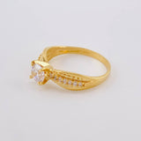 Anillo Solitario Hoja Palma Lateral 2.9 g / T6 Oro Amarillo 18K