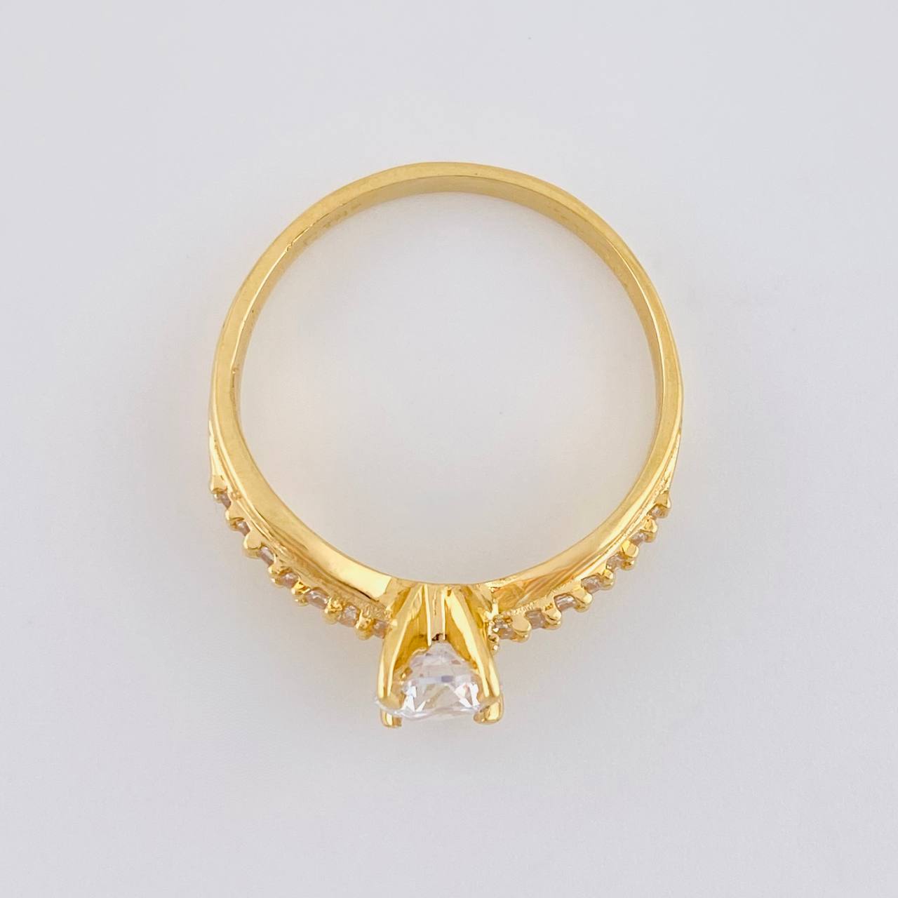 Anillo Solitario Hoja Palma Lateral 2.9 g / T6 Oro Amarillo 18K