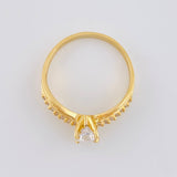 Anillo Solitario Hoja Palma Lateral 2.9 g / T6 Oro Amarillo 18K