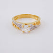 Solitaire Ring with Diagonal Band Brilliant 2.75 g / T4 3/4 Two-Tone Yellow White Gold 18K