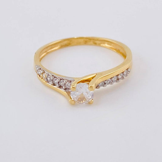 Anillo Solitario Doble Esplendor 2.05 g / T6 1/4 Oro Amarillo 18K